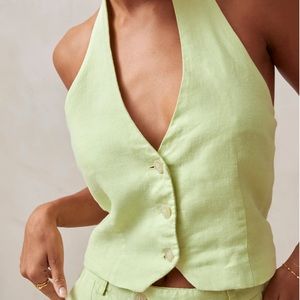 ALOHAS, Ami - Green Linen Top size small, new with tags never worn